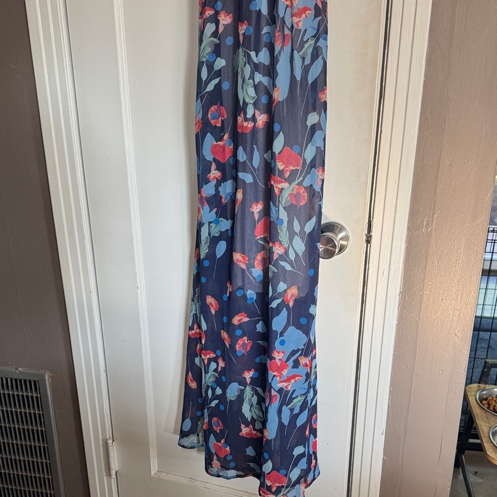 Floral Blue Maxi Dress - Picture 3 of 10